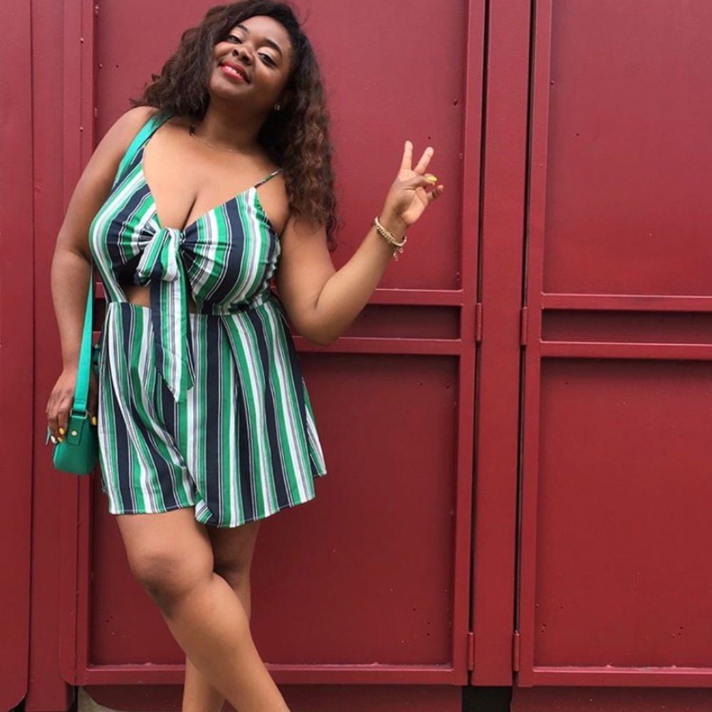 Striped Romper - Fashion To Figure